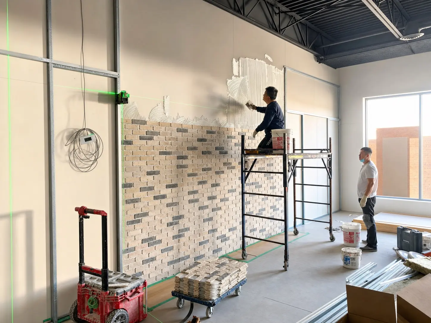 Commercial renovation in progress – workers on site