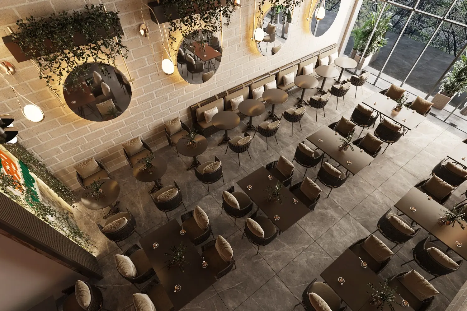 Design overview – restaurant aerial render