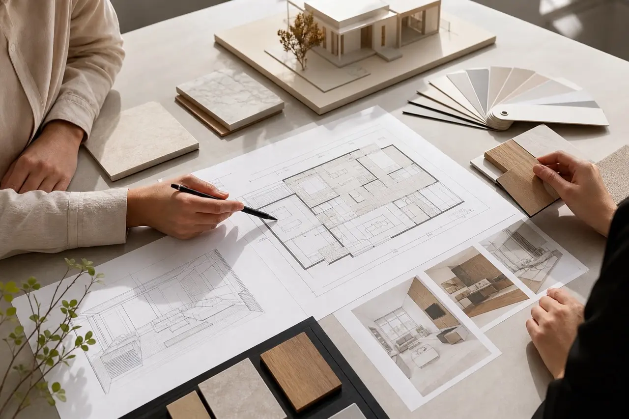 Design services – planning with blueprints